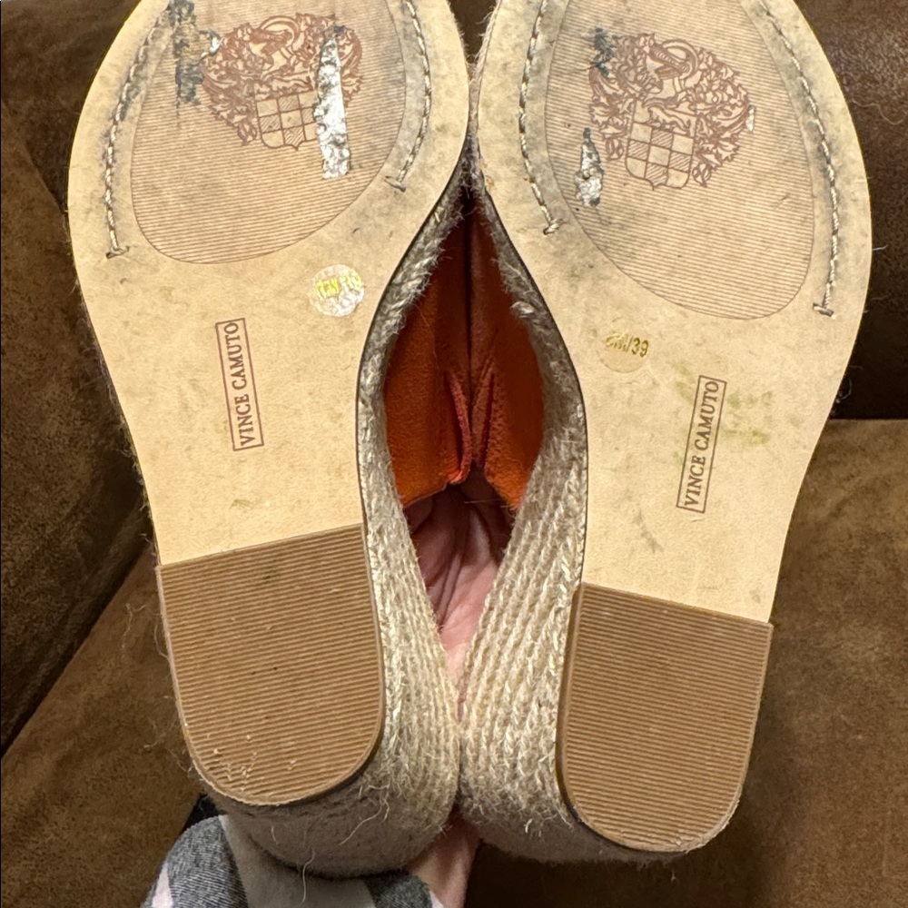 Vince Camuto Orange Wedge Sandals 8 - Picture 4 of 5